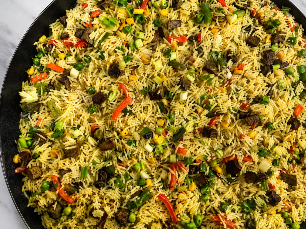 MotoBites Nigerian Fried Rice with Beef & Vegetables